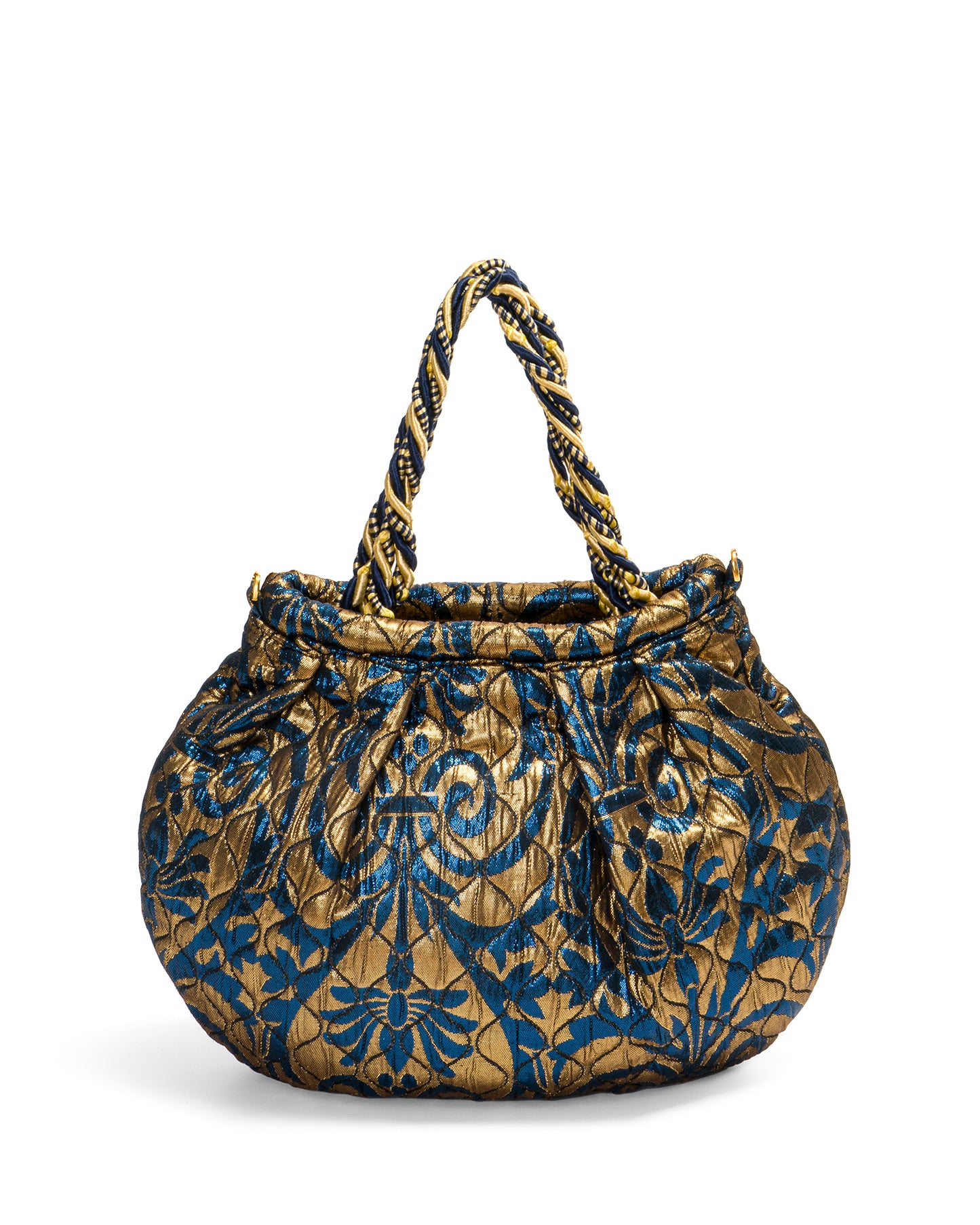 Brocade Bag in Blue and Gold