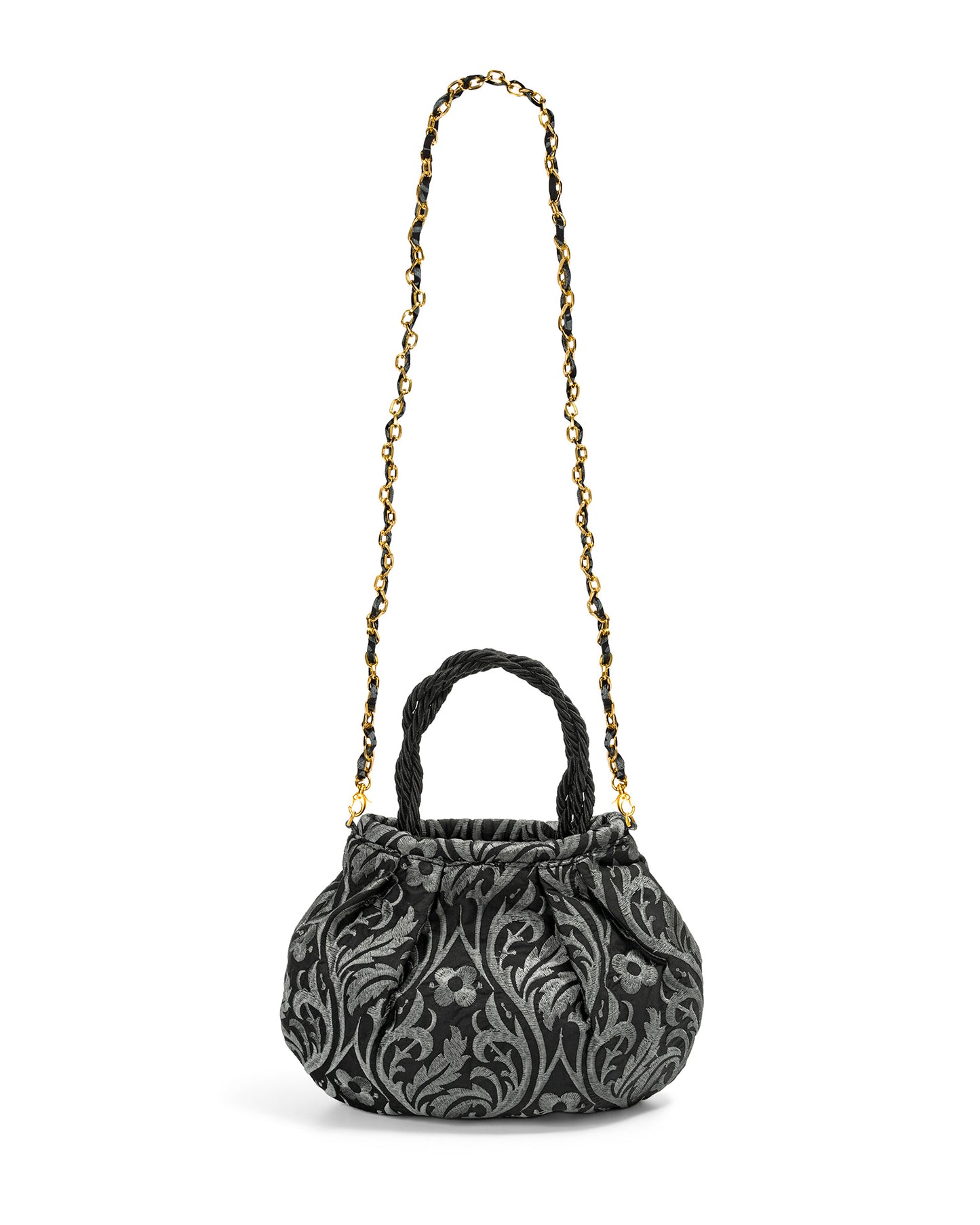 Brocade Bag in Grey and Black