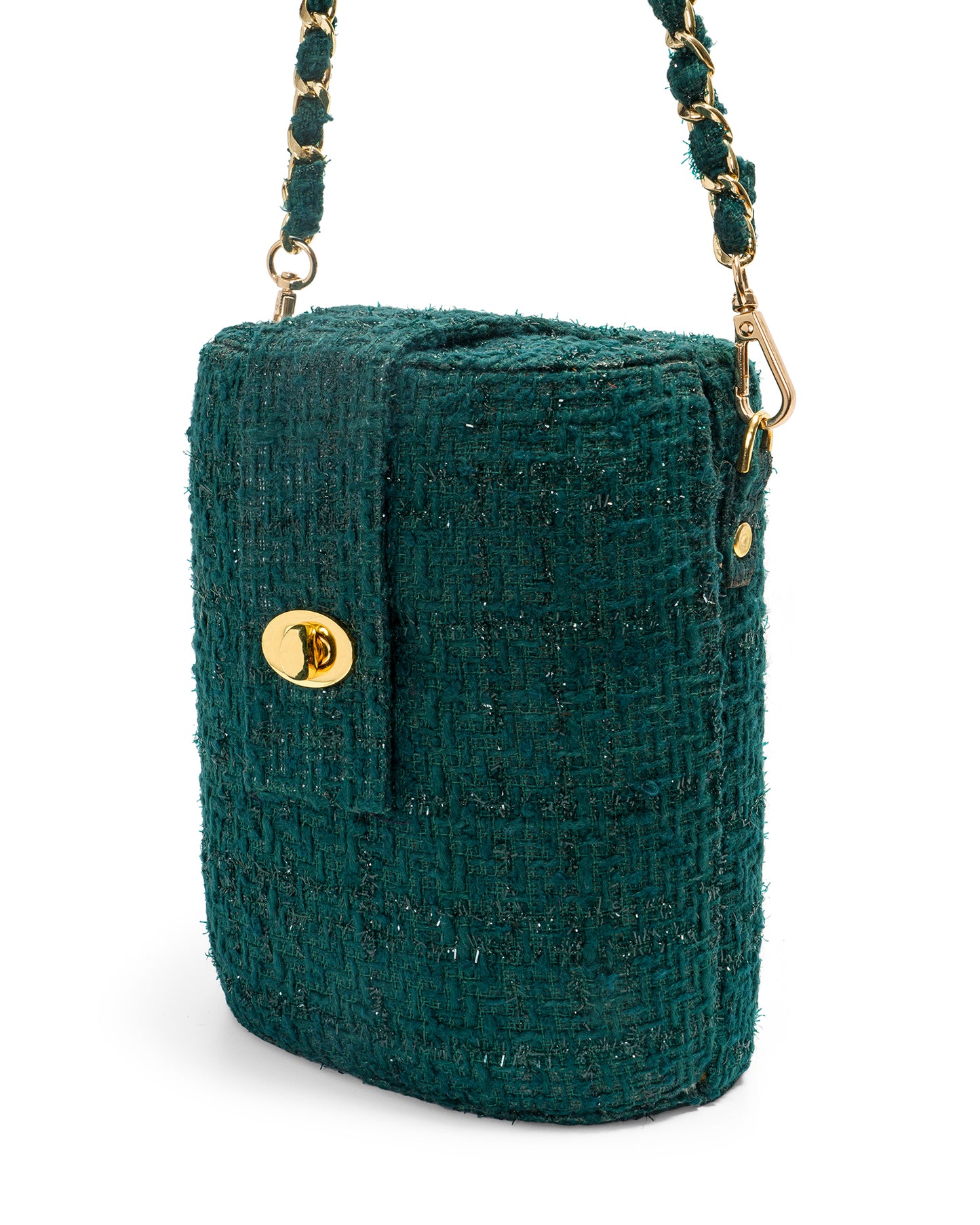 Trunk Bag In Emerald Green Tweed