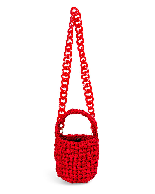 Crochet Asa Corta y Cadena Acrílica en Rojo