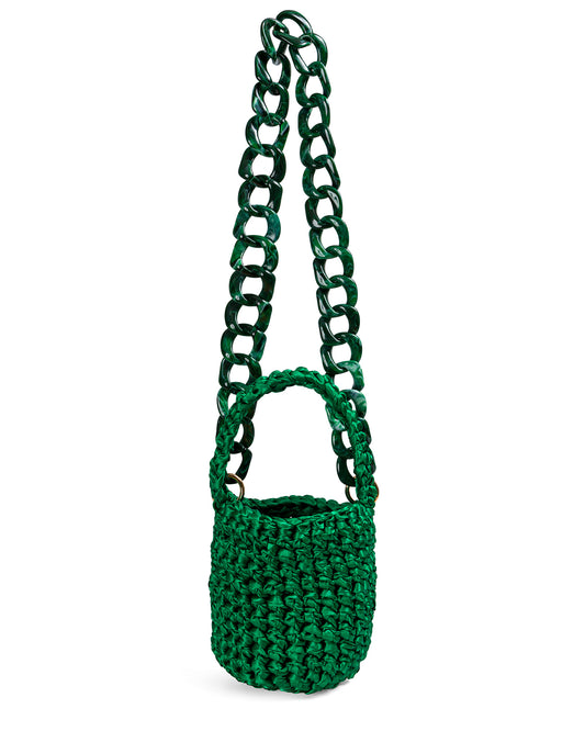 Crochet Asa Corta y Cadena Acrilica en Verde Trébol