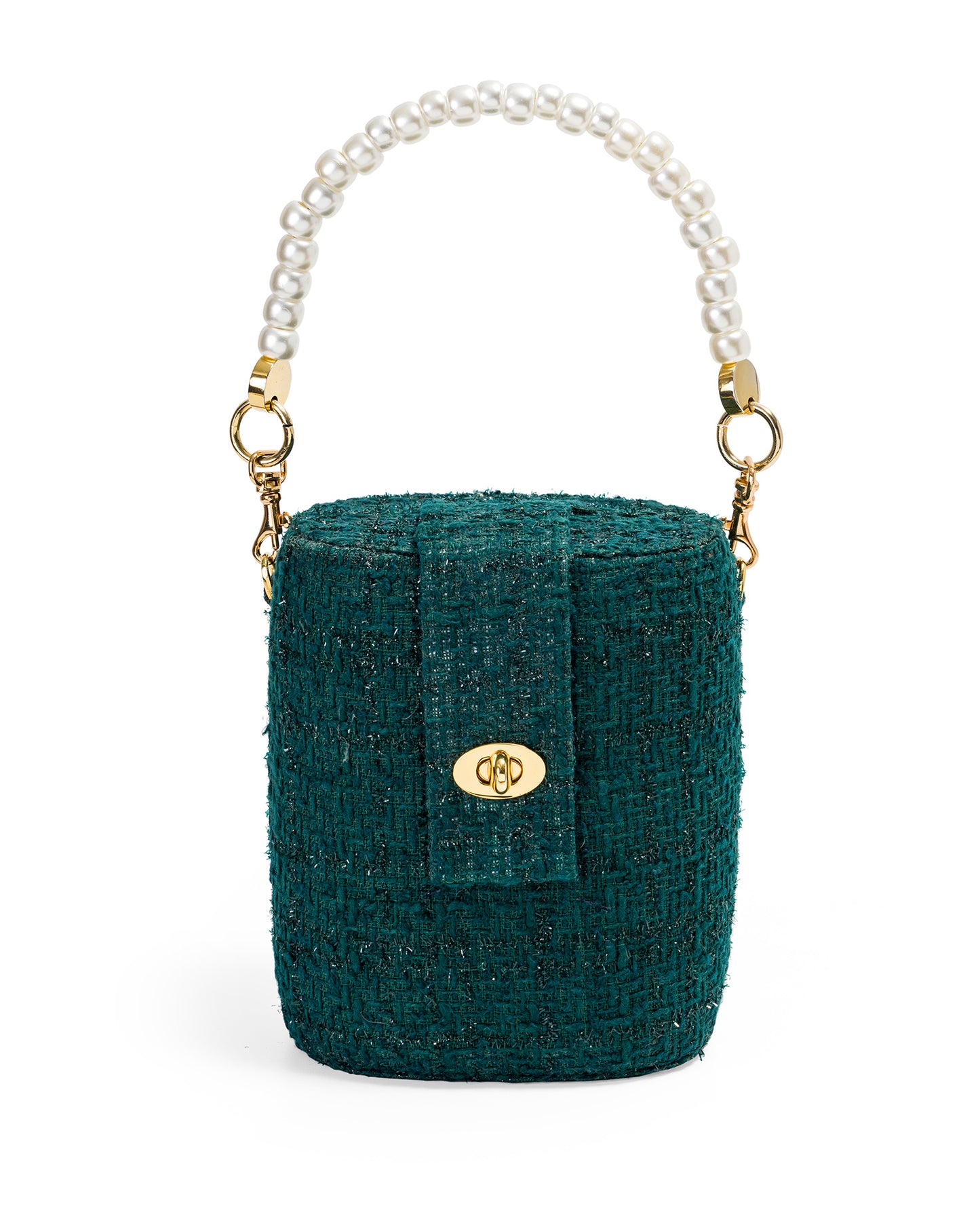 Trunk Bag In Emerald Green Tweed