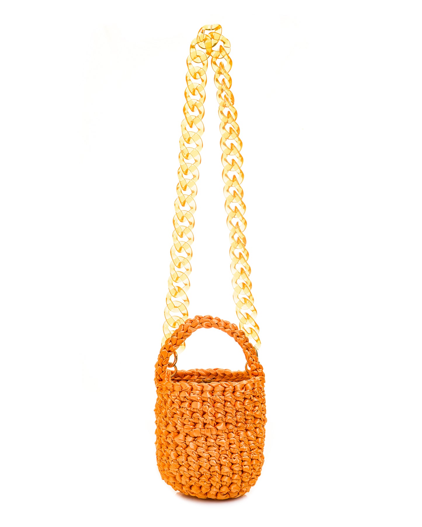 Crochet Asa Corta y Cadena Acrílica en Naranja Claro