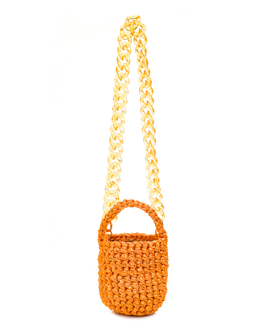 Crochet Asa Corta y Cadena Acrílica en Naranja Claro