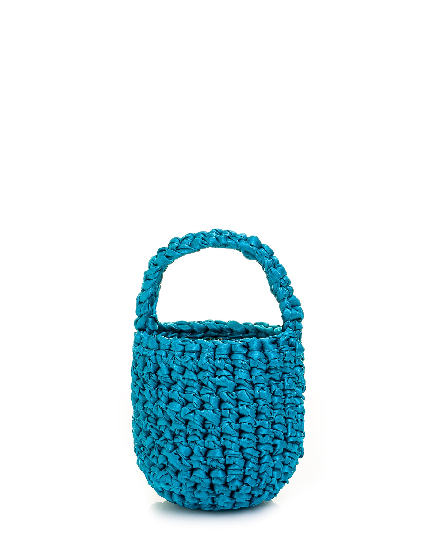 Crochet con Asa Corta y Cadena en Azul Jade