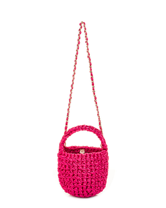 Crochet Asa Corta y Cadena, en Fucsia