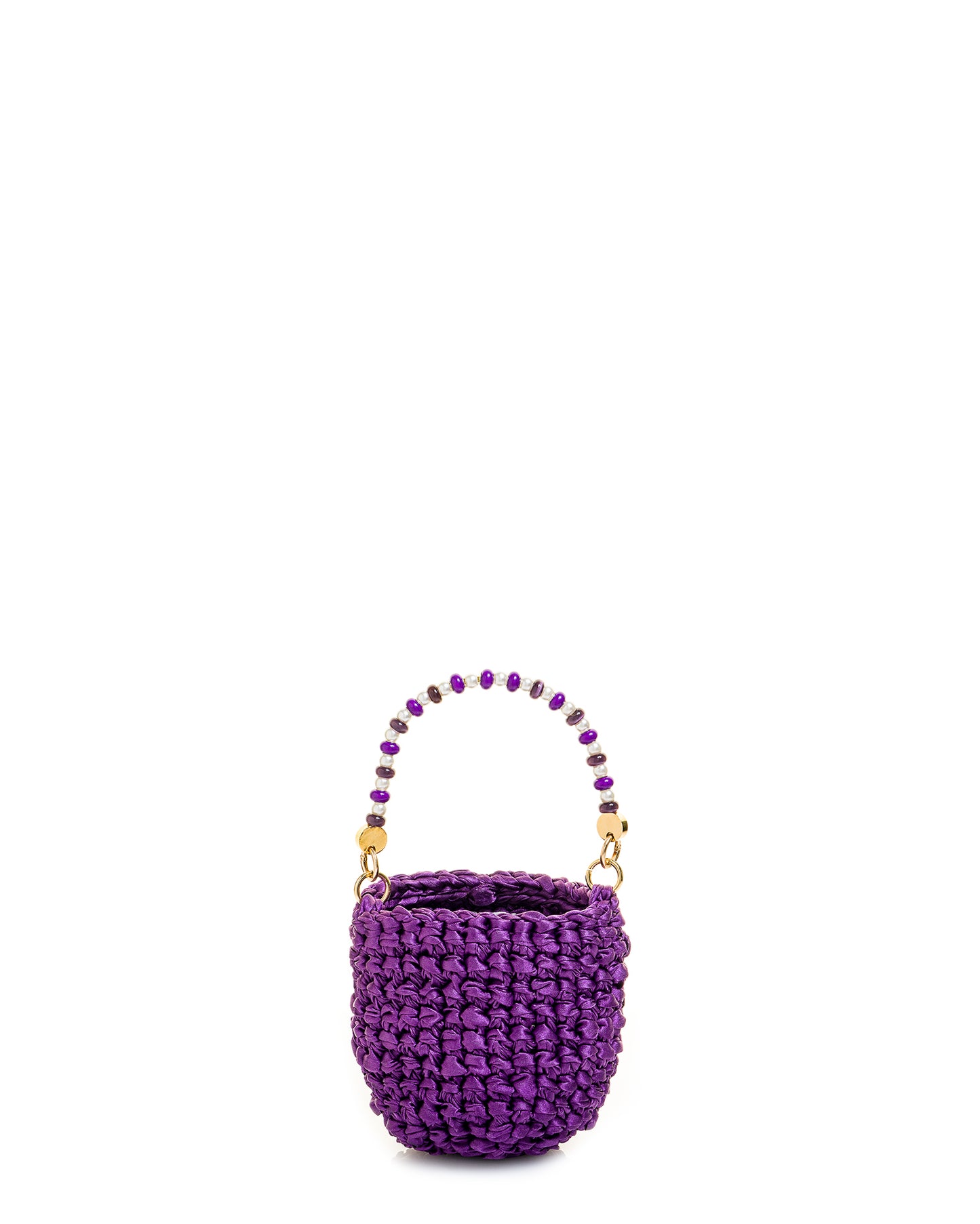 Crochet Asa Rígida con Perlas y Cadena en Morado