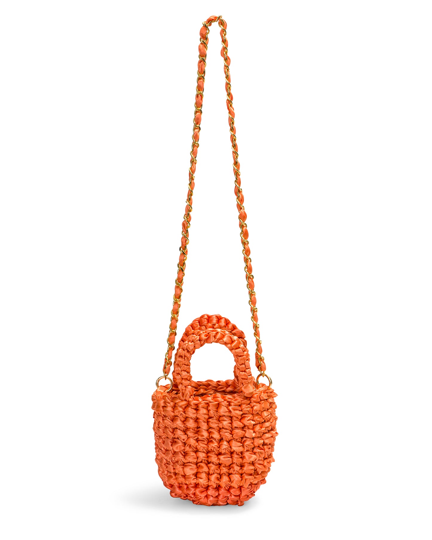 Crochet Asa Corta Doble y Cadena en Naranja