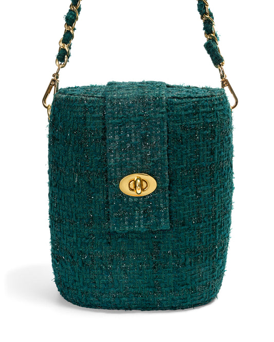 Trunk Bag In Emerald Green Tweed