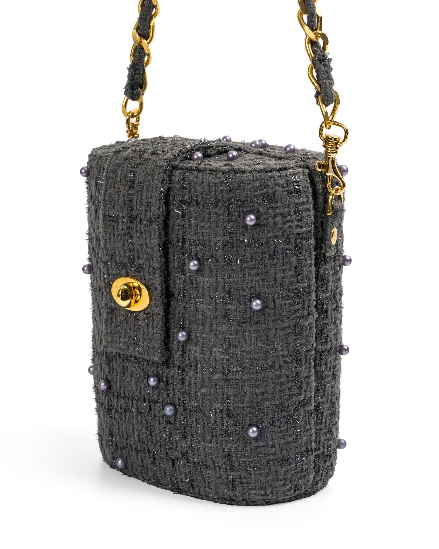 Trunk Bag in Grey Tweed