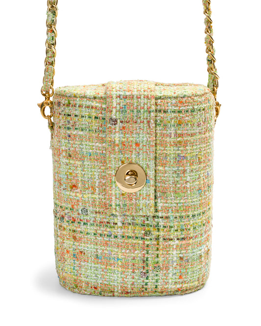 Trunk Bag In Light Green Tweed