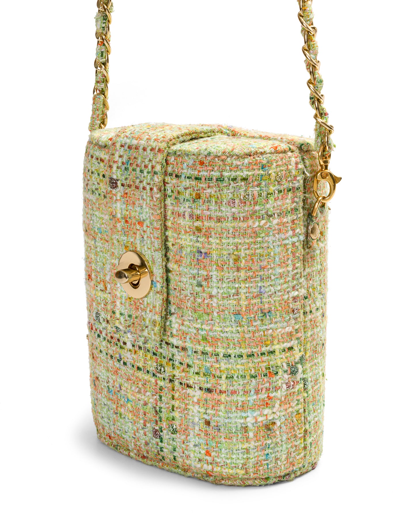 Trunk Bag In Light Green Tweed