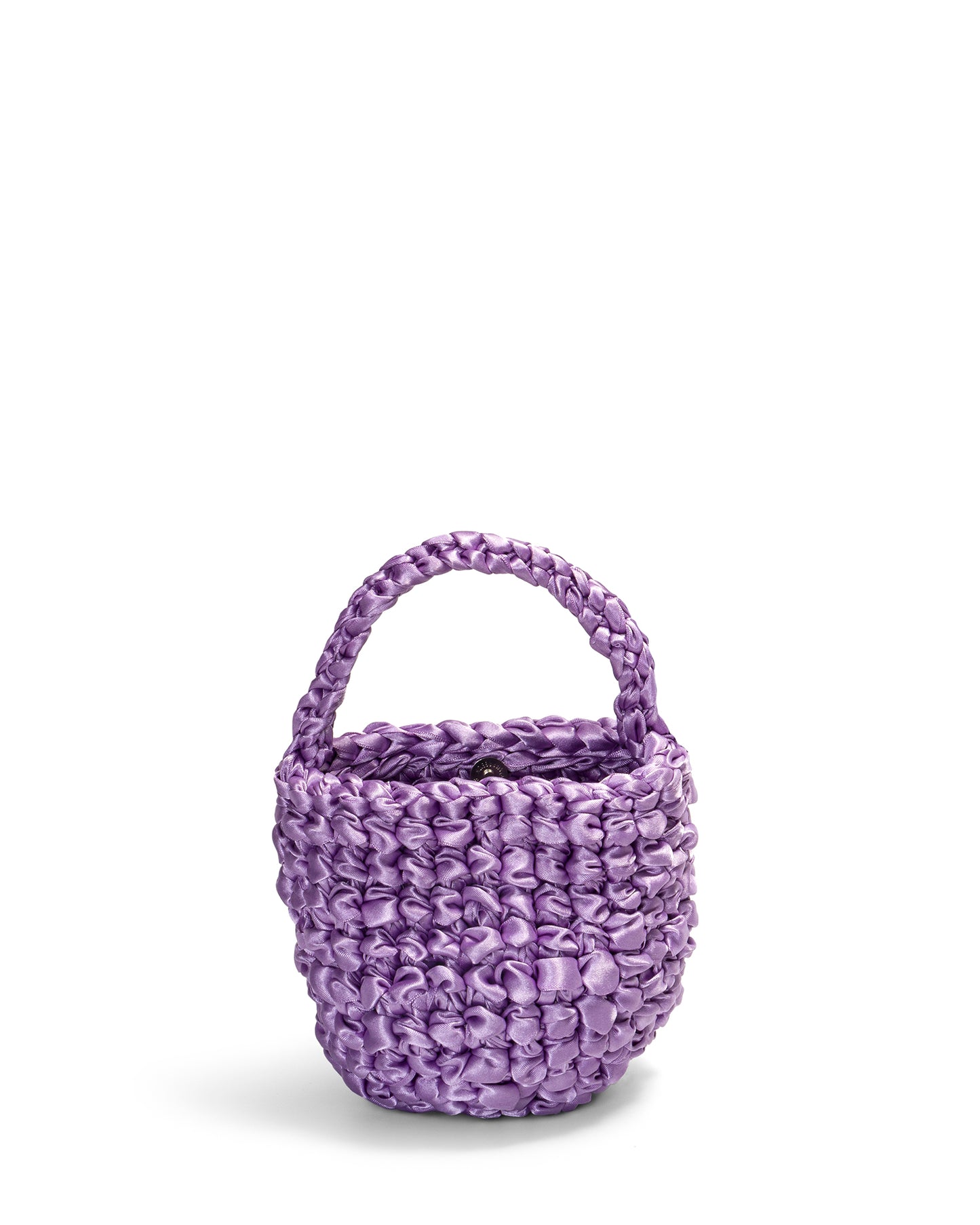 Two Straps Ribbon Crochet Bag in Lilac