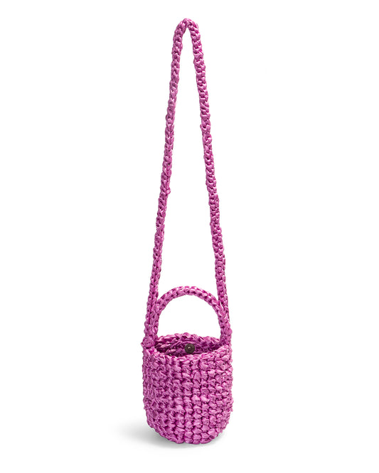 Two Straps Ribbon Crochet Bag in Mallow