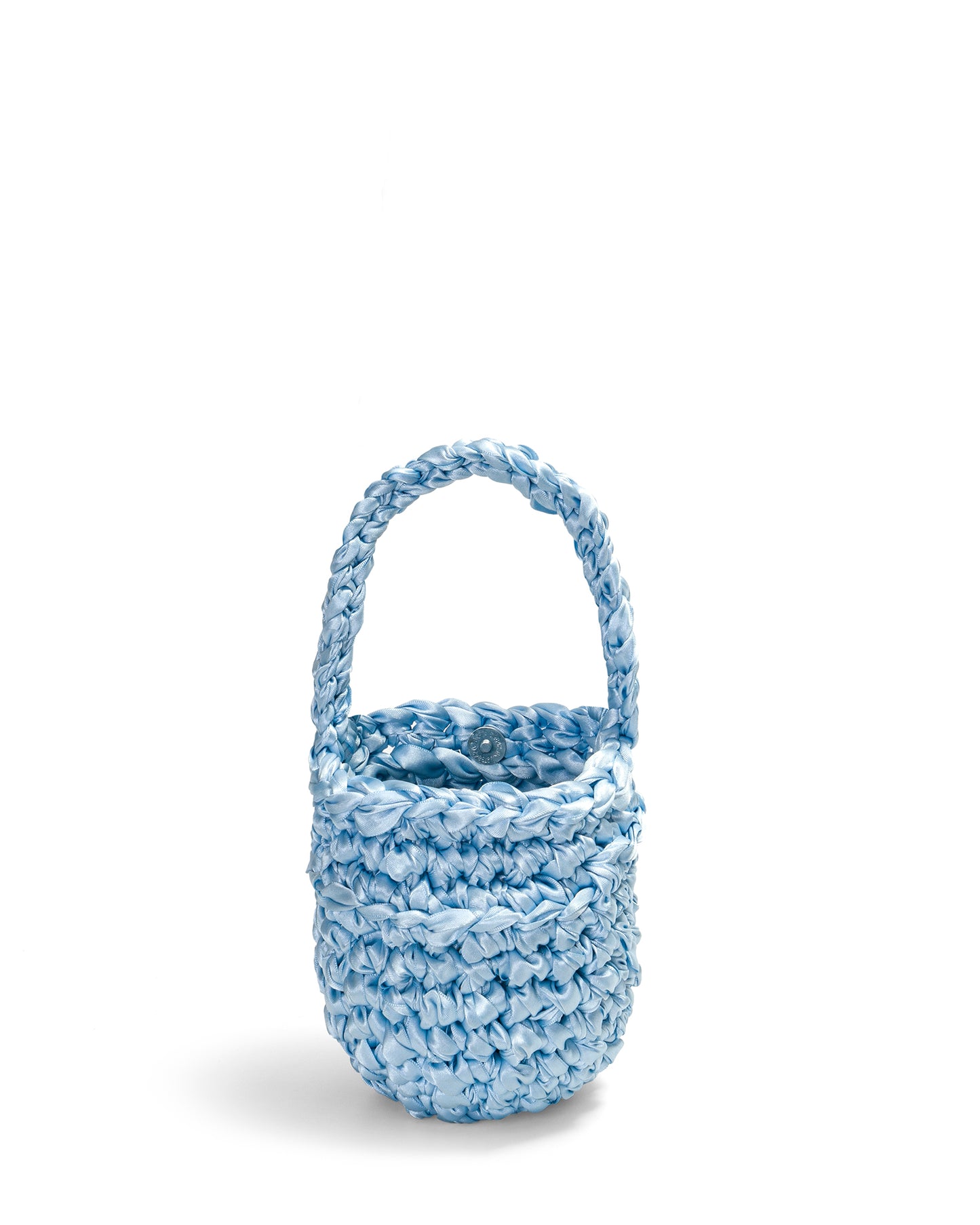 Two Straps Ribbon Crochet Bag in Sky Blue